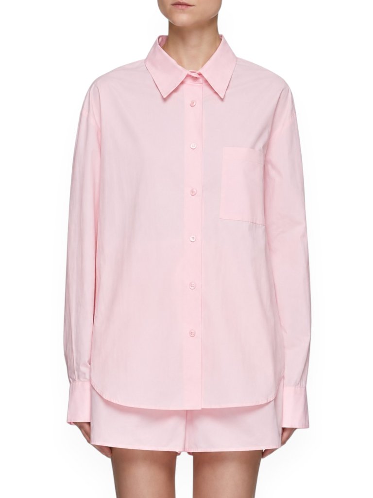 The Frankie Shop Lui Pink Organic Cotton Shirt And Shorts Set New Nwt 1 - Xs - S